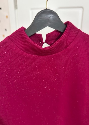 Bordo Yüksek Yaka Kadın Triko Süveter - Görsel 6