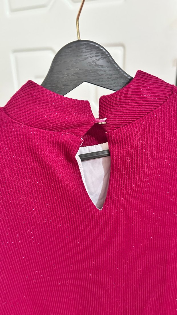 Bordo Yüksek Yaka Kadın Triko Süveter - Görsel 5