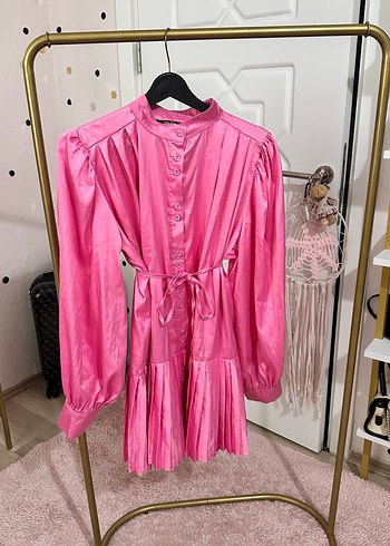 Pembe Pilili Uzun Kol Tunik - Görsel 2