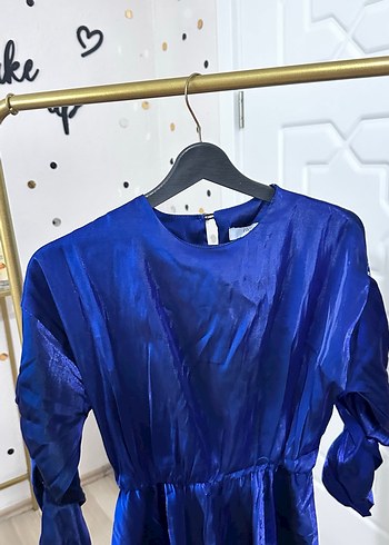 Mavi Kolları taşlı Mini Tunik - Görsel 5