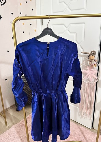 Mavi Kolları taşlı Mini Tunik - Görsel 4