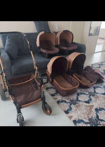 Kahverengi Bebek Arabası Seti - Görsel 5