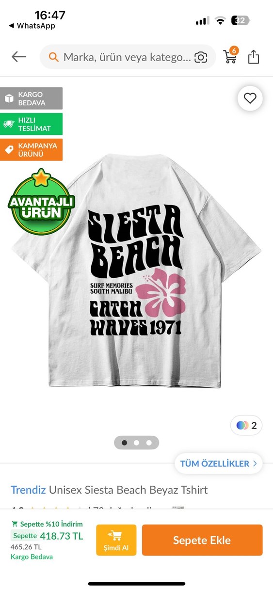 Beyaz Pamuklu Oversize Tişört - Görsel 2