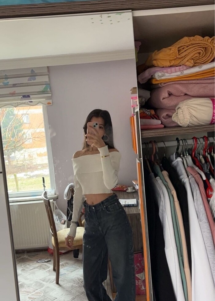 Kayık yaka kazak - Görsel 2