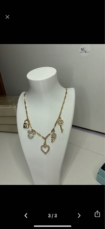 Charmlı kolye çelik - Görsel 2