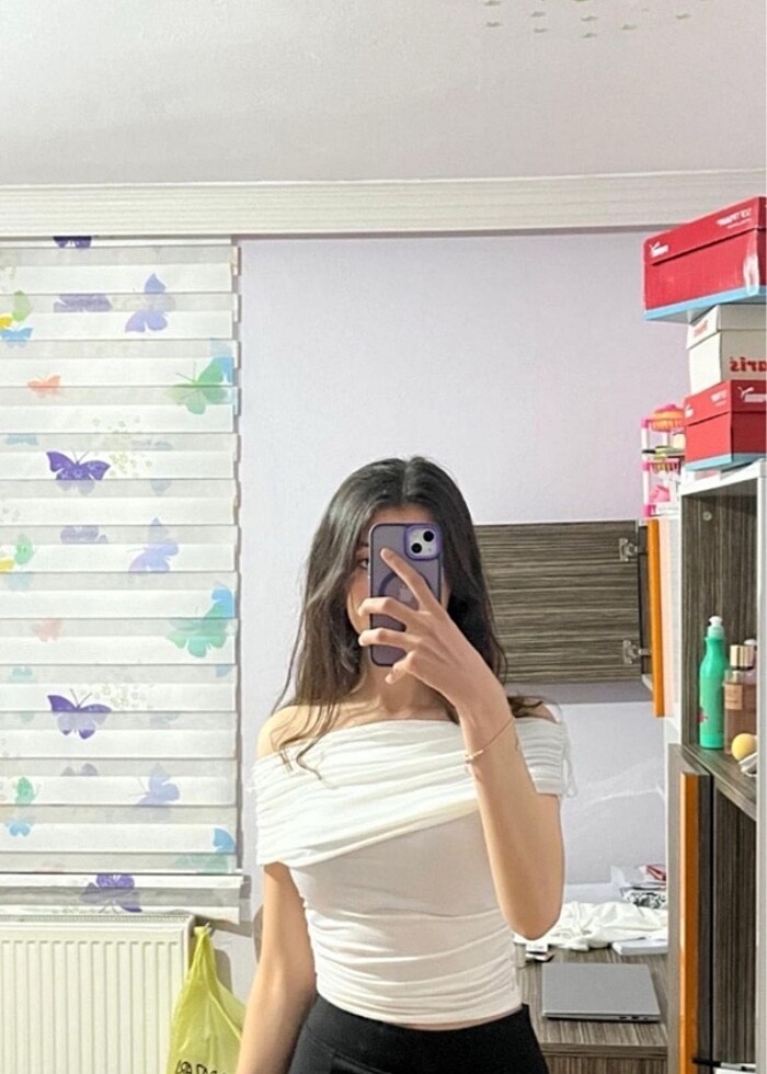 Kayık yaka crop - Görsel 3