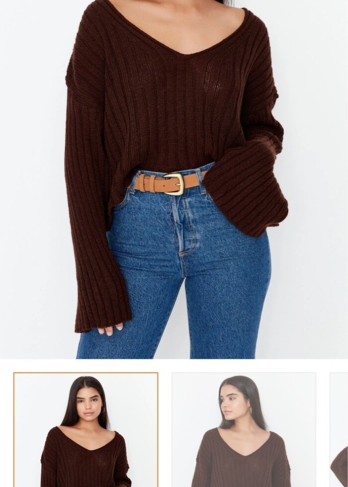 Omzu düşük kazak - Görsel 2