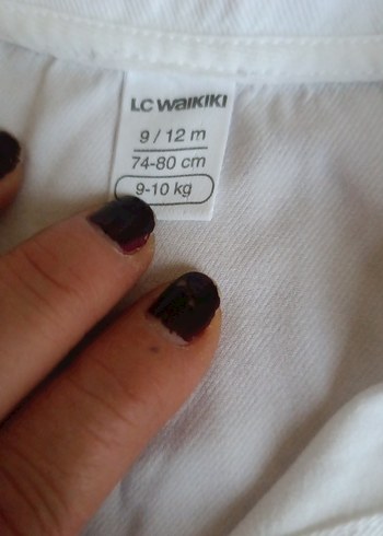 Düğmeli Beyaz Keten kız bebek Gömlek - Görsel 2