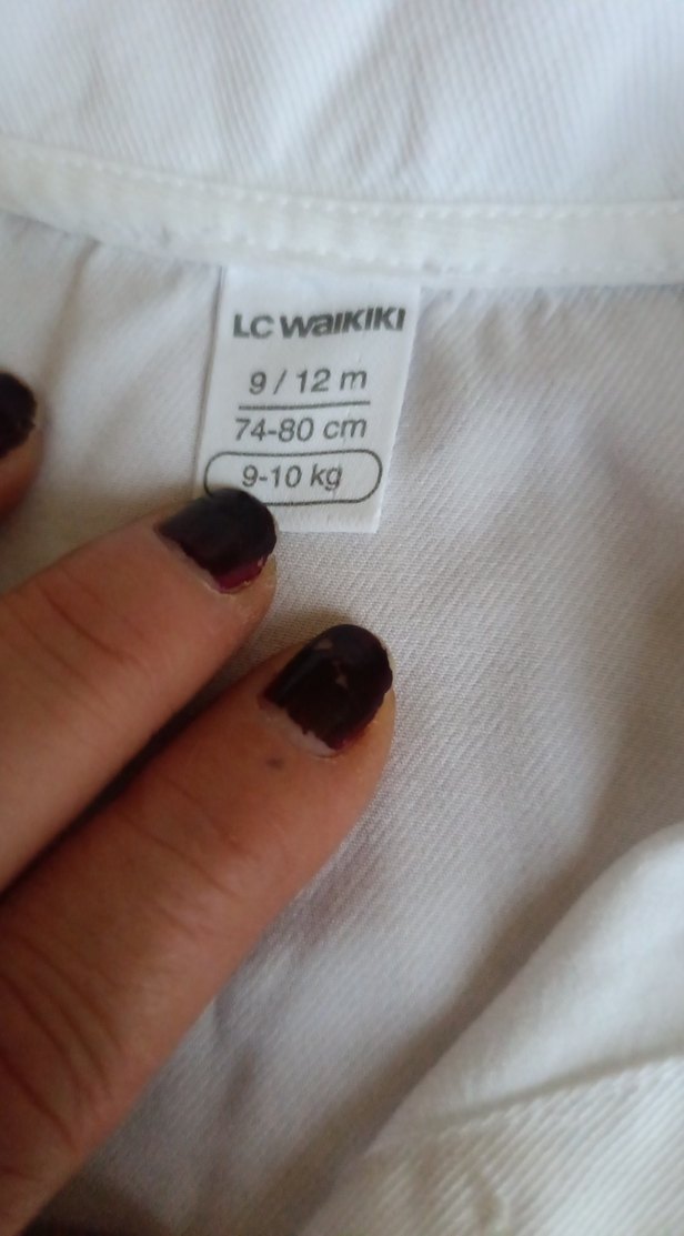 Düğmeli Beyaz Keten kız bebek Gömlek - Görsel 2