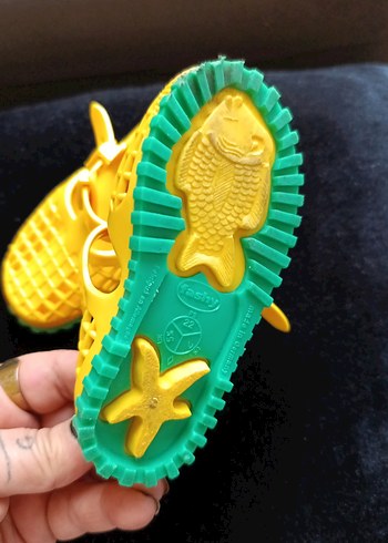 Kız Çocuk Sarı Cırtcırtlı Terlik - Görsel 2