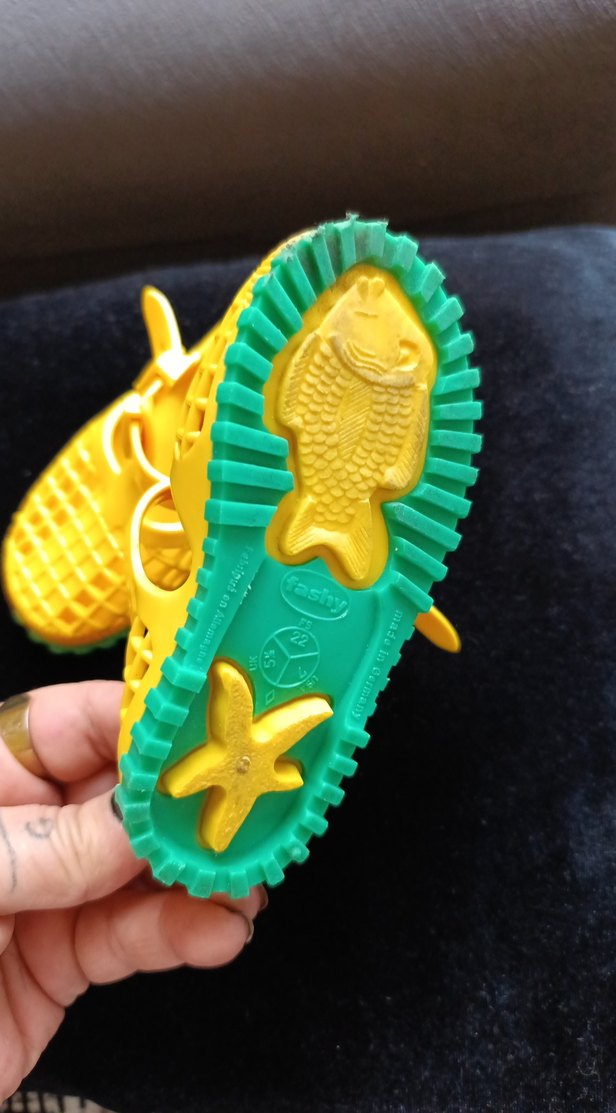 Kız Çocuk Sarı Cırtcırtlı Terlik - Görsel 2