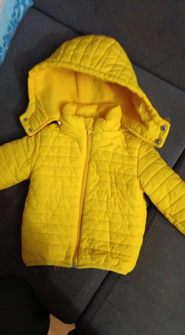 Sarı Kapüşonlu Erkek Çocuk Mont - Görsel 2