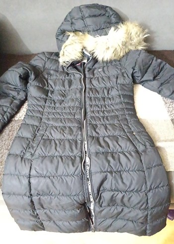 Gri Kürklü Kadın Kışlık Mont - Görsel 3