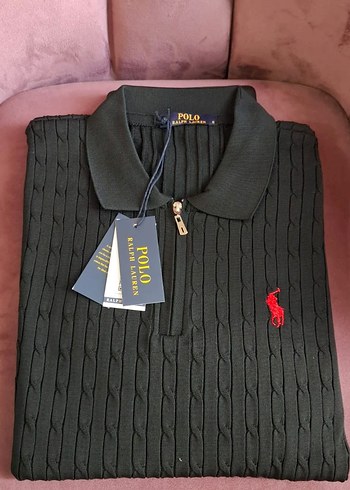 Siyah Polo Yaka Ralph Lauren Erkek Triko Kazak - Görsel 4