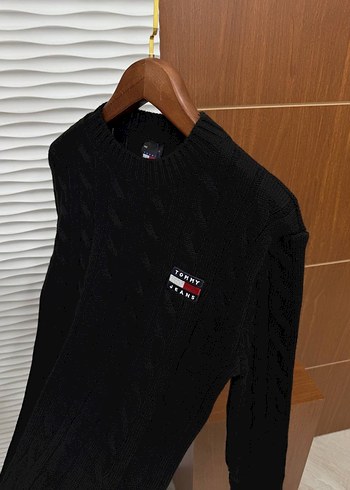 Tommy Hilfiger Siyah %100 Örme Premium Erkek Triko Kazak - Görsel 3