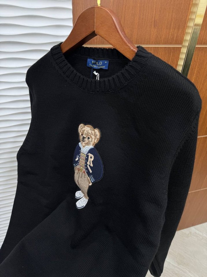 Ralph Lauren Ayıcık Nakışlı Erkek Örme Triko Premium Kazak - Görsel 3