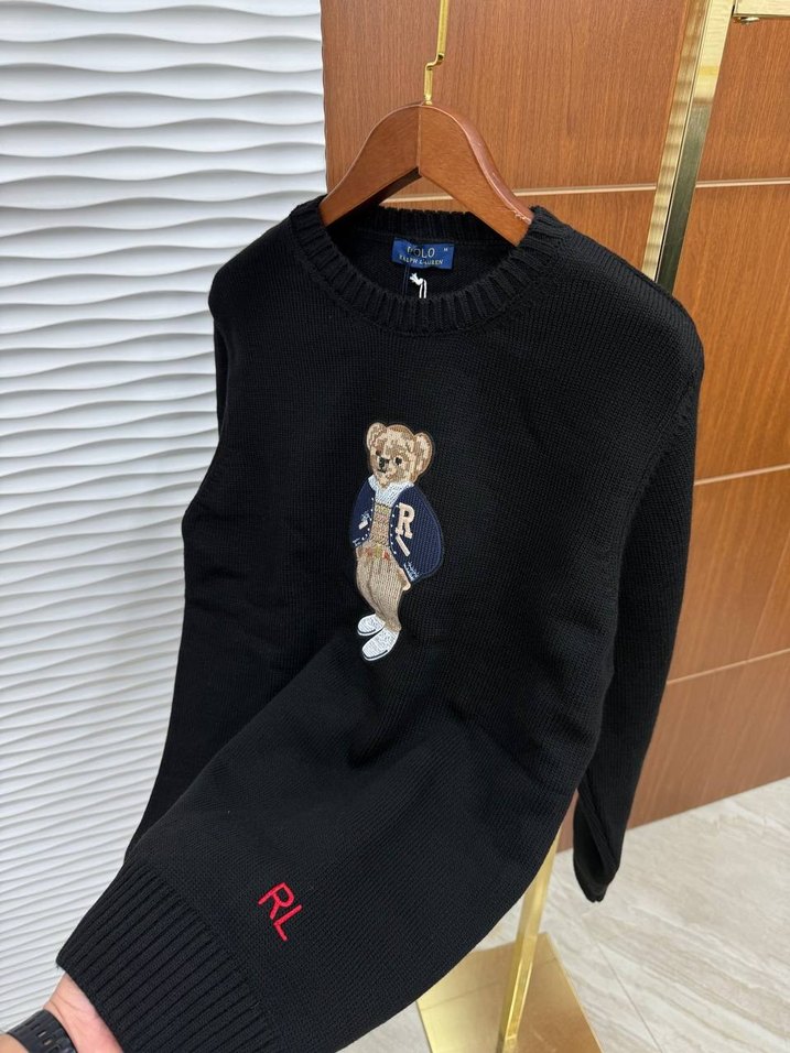 Ralph Lauren Ayıcık Nakışlı Erkek Örme Triko Premium Kazak - Görsel 4