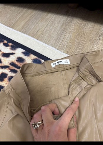 Siyah Deri Biker Kadın Pantolon - Görsel 4