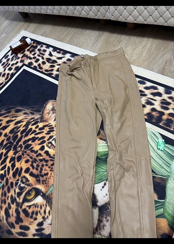 Siyah Deri Biker Kadın Pantolon - Görsel 5