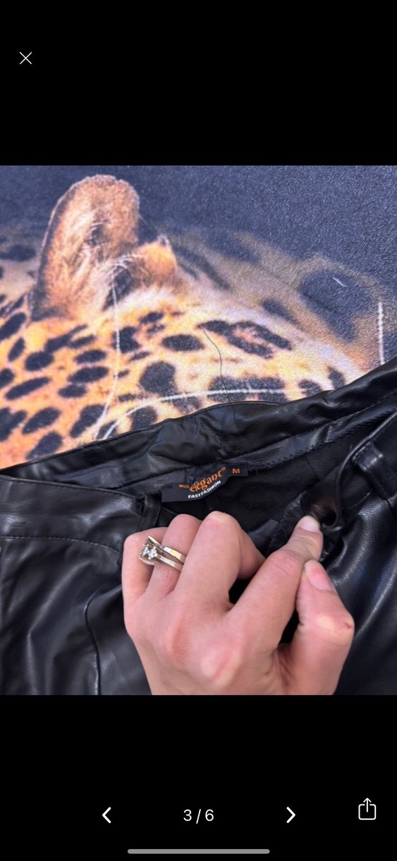 Siyah Deri Biker Kadın Pantolon - Görsel 3