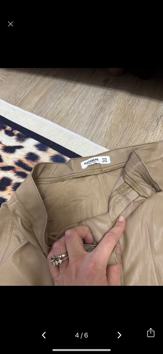 Siyah Deri Biker Kadın Pantolon - Görsel 4