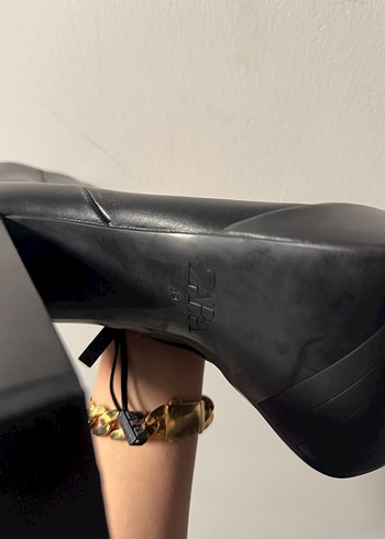 Kadın Siyah Deri Platform Topuklu Bot - Görsel 2
