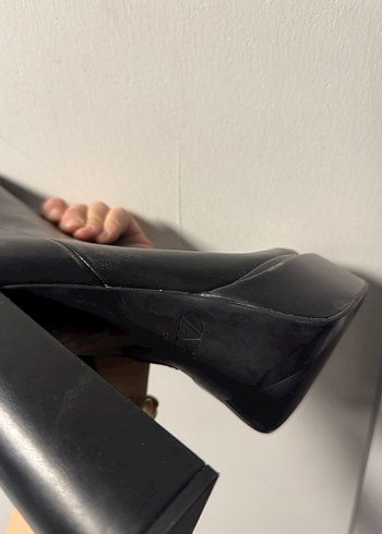 Kadın Siyah Deri Platform Topuklu Bot - Görsel 3