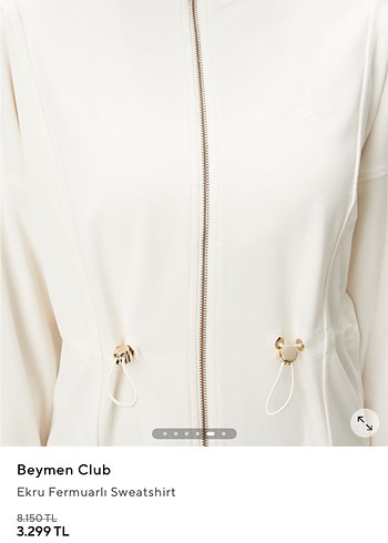 Beymen Club Ekru Fermuarlı Sweatshirt - Görsel 2