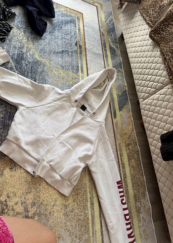 Kadın Beyaz Kapüşonlu takım - Görsel 5