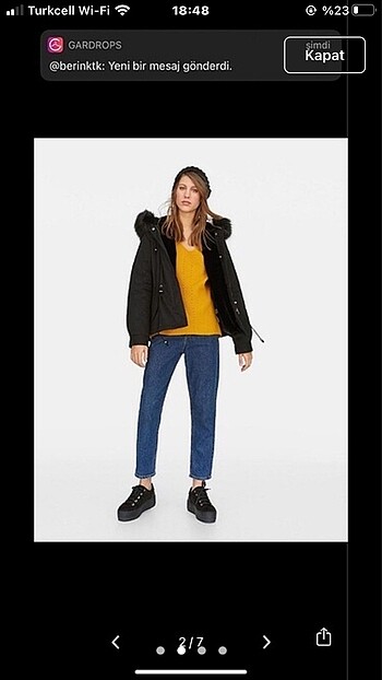 Stradivarius Şapkalı kürklü mont