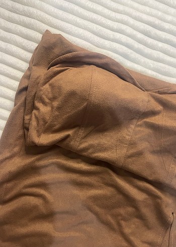 Kahverengi Straplez Süet Midi Elbise - Görsel 6