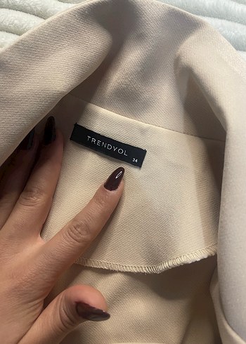 Bej Kısa Kollu Kadın Tulum - Görsel 6