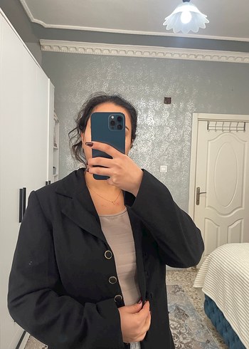 Siyah Düğmeli Kadın Blazer Ceket - Görsel 4