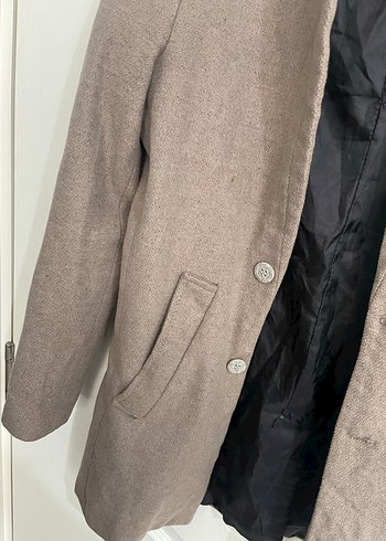 Düğmeli Kahverengi Midi Süet Kaban - Görsel 3