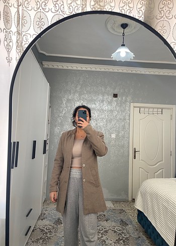 Düğmeli Kahverengi Midi Süet Kaban - Görsel 4