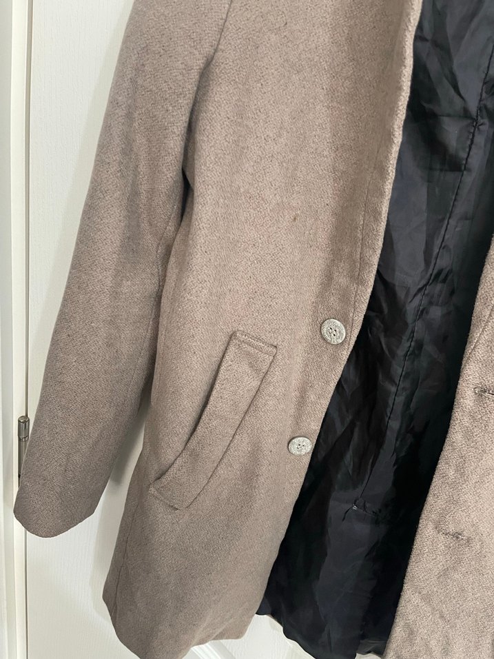 Düğmeli Kahverengi Midi Süet Kaban - Görsel 3