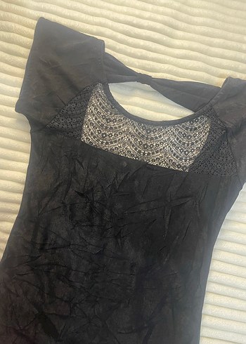 Siyah Dantel Detaylı Gotik Midi Elbise - Görsel 4