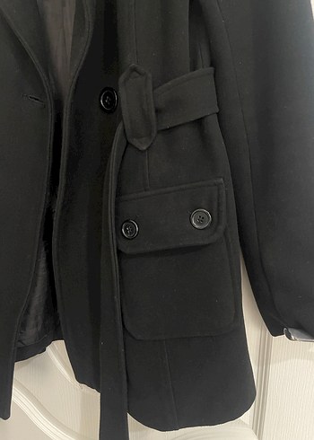 Siyah Kuşaklı Kadın Kaban - Görsel 5