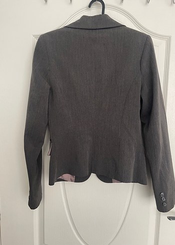 Kadın Gri Düğmeli Ofis Blazeri - Görsel 5