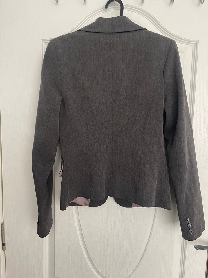 Kadın Gri Düğmeli Ofis Blazeri - Görsel 5