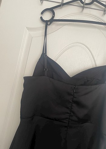 Siyah Drapeli Uzun Kadın Abiye Elbise - Görsel 4