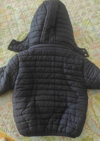 Koyu Siyah Kapüşonlu Fermuarlı Erkek Çocuk Mont - Görsel 4