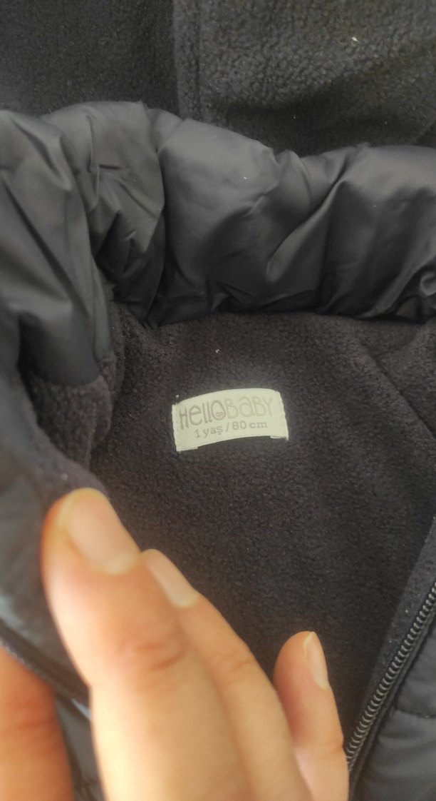 Koyu Siyah Kapüşonlu Fermuarlı Erkek Çocuk Mont - Görsel 3