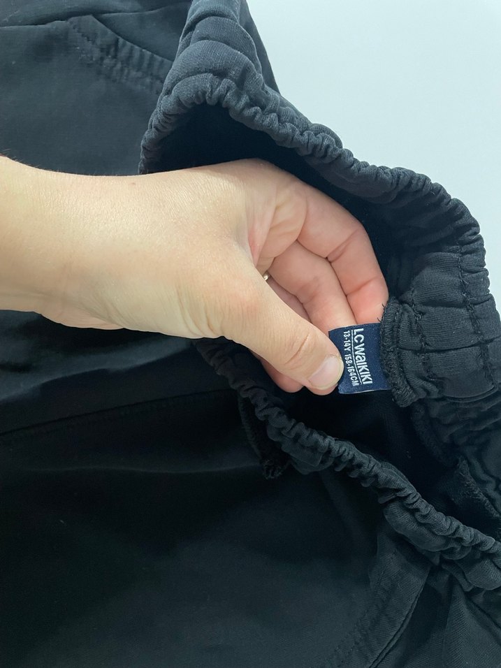 Erkek Siyah Düz Kesim Rahat Pantolon - Görsel 2