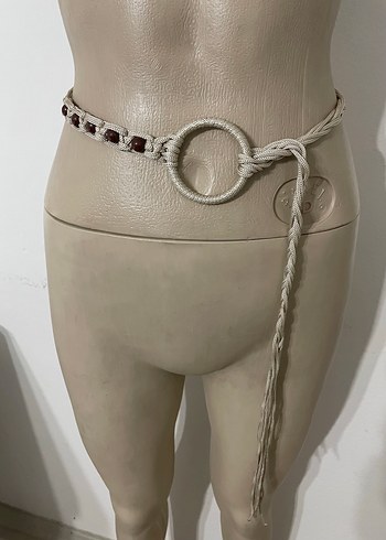 Bej Bohem Zincir Detaylı Uzun kemer - Görsel 2