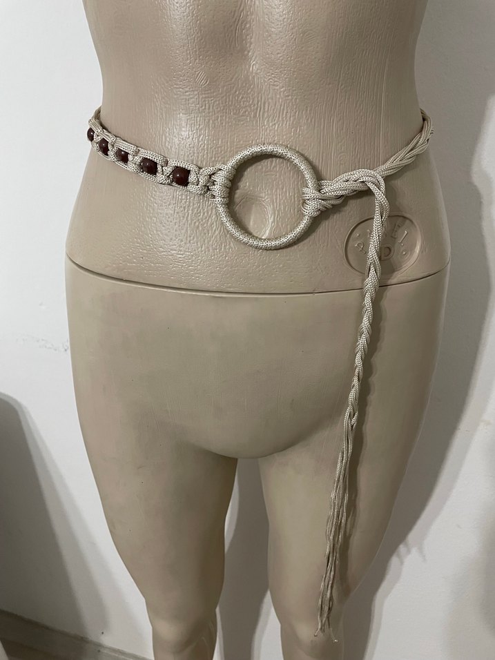 Bej Bohem Zincir Detaylı Uzun kemer - Görsel 2