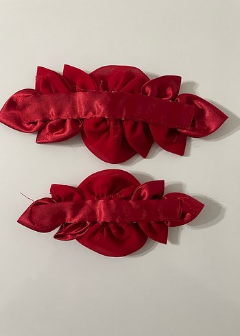 Kırmızı Fırfırlı Saten Saç Aksesuarı - Görsel 2