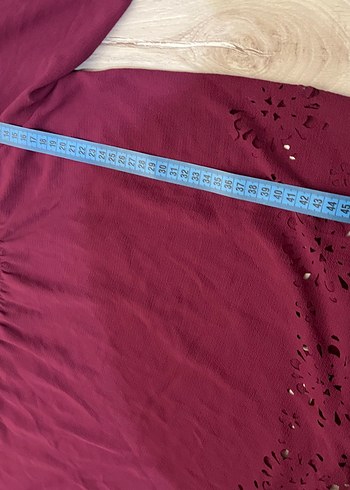 s Beden bordo Renk Bordo Dantel Detaylı Bohem Bluz