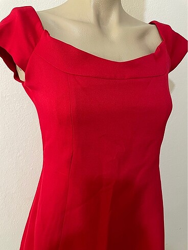 Standart beden kırmızı elbise - Görsel 2