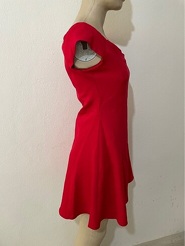 Standart beden kırmızı elbise - Görsel 3